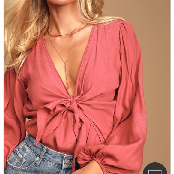 Astr Tops - Astr Women's Rose Tie-Front Bodysuit